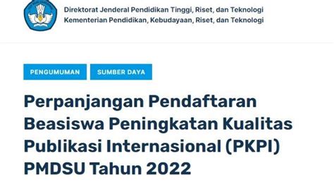 Info Beasiswa 2022 Beasiswa Peningkatan Kualitas Publikasi Oleh