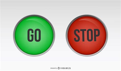 Red Green Stop Go Buttons Vector Download