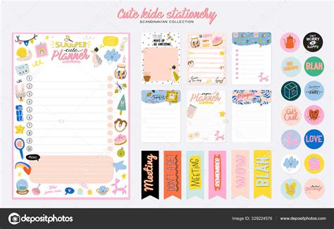 Collection Of Weekly Or Daily Planner Note Paper To Do List Stickers