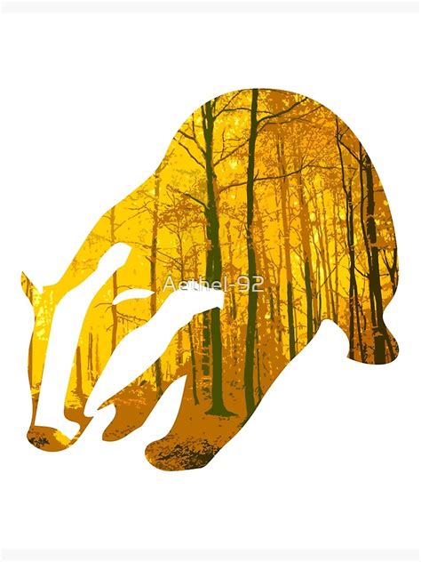 Badger Yellow Forest Canvas Print By Aethel 92 Redbubble
