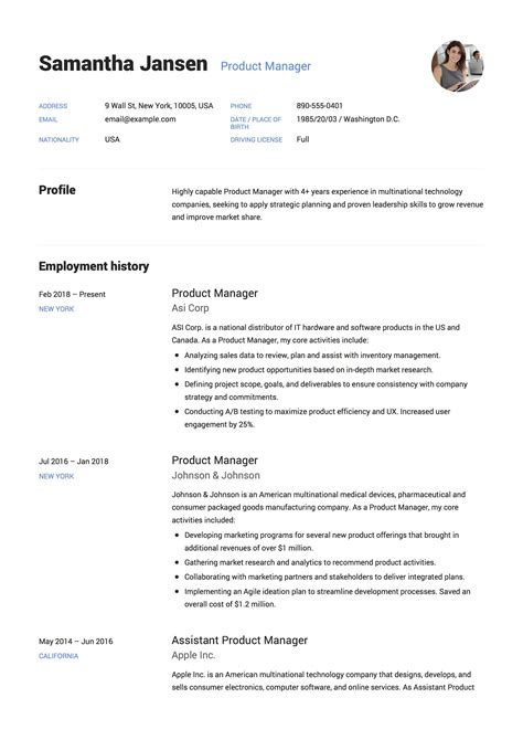 50 Product Manager Resume Samples Jobhero That You Can Imitate