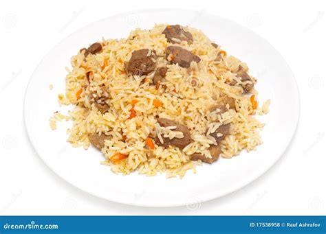 Caucasian Traditional Pilaf Rice With Meat Stock Photo Image Of