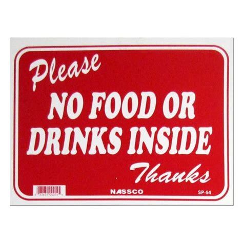 Please No Food Or Drink Policy Business Sign Sign Sp54 By