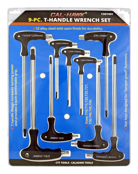 9 Pc Tamper Proof T Handle Torx Wrench Set