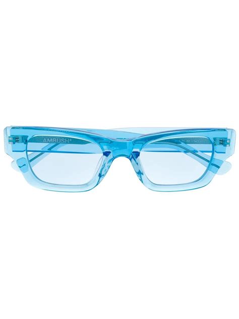 Ambush Rectangle Frame Sunglasses In Blue Modesens Sunglass Frames Sunglasses Ambush