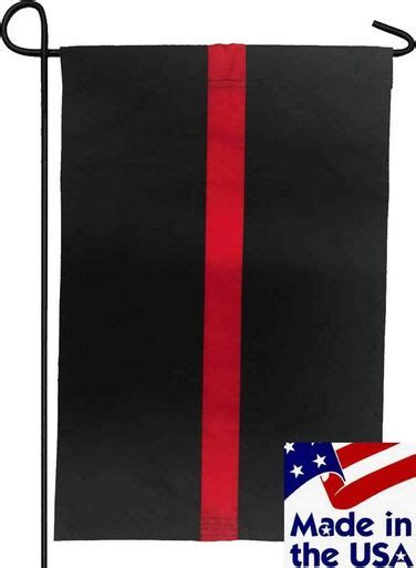 Firefighter Thin Red Line Sewn Nylon Garden Flag I Americas Flags