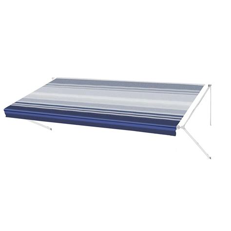 Aleko 8 Ft Rv Retractable Awning 96 In Projection In Blue Stripes