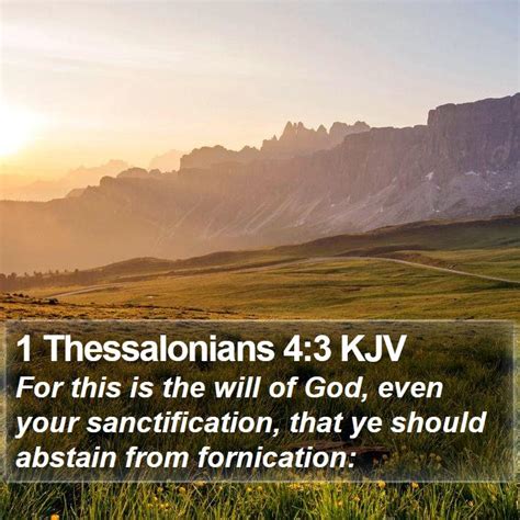 1 Thessalonians 43 Kjv For This Is The Will Of God Even Your
