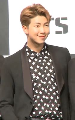 Rm, his old stage name used to be rap monster (랩몬스터) full name: RM (rapper) - Wikipedia tiếng Việt