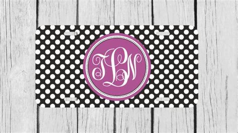 Personalized Monogrammed Polka Dots Purple Black By TopCraftCase