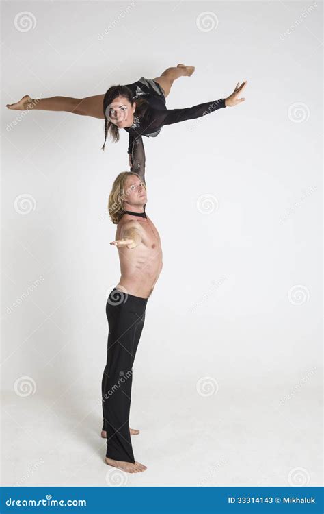 Acrobats Perform Stock Image Image Of Woman Smile Impossible