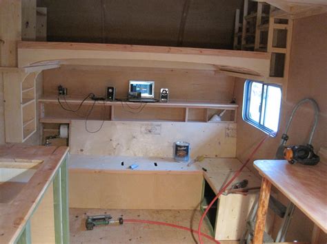 Tiny Home Teardrop Trailer Interior Construction