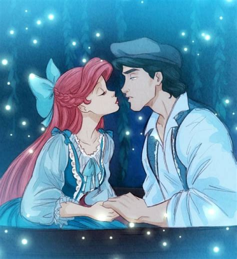 Ariel And Prince Eric In Kiss The Girl Scene Of Their Romantic Moment
