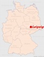 Leipzig auf der Deutschlandkarte