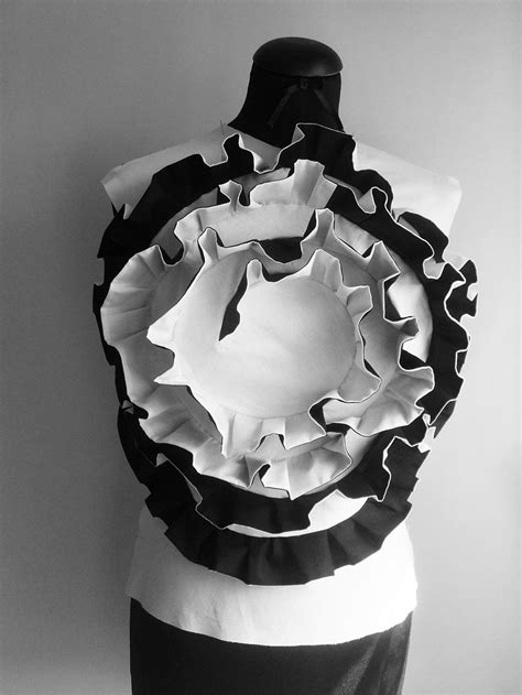 Creative Patternmaking Top Design With Two Tone Spiralling 3d Ruffle