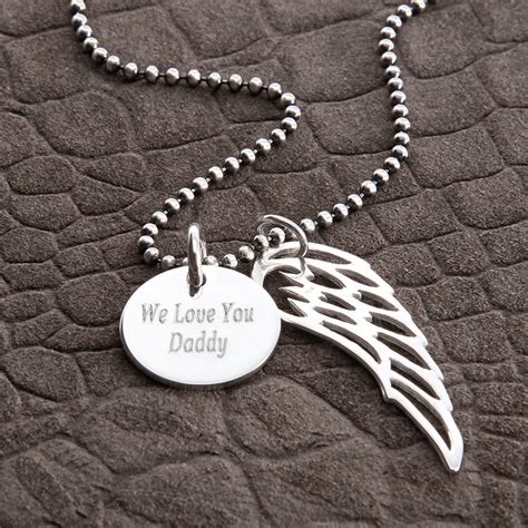 Personalised Silver Wing And Disc Pendant Hurleyburley