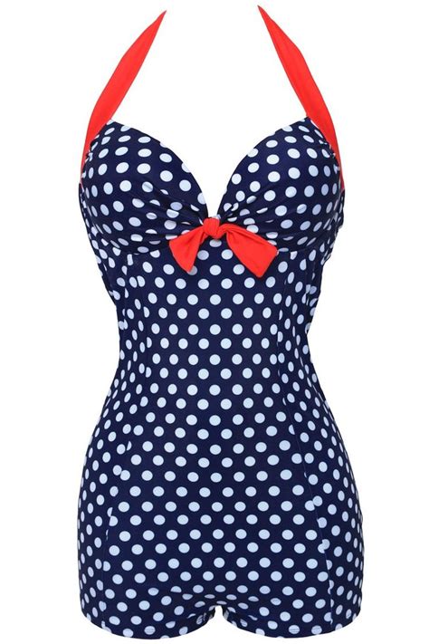 dark blue vintage polka dots one piece swimsuit vintage polka dot swimsuit vintage swimsuits