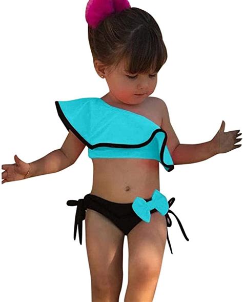 Jimmackey Costumi Bagno Bambina Ruffles Bikini Set Costume Da Bagno Due