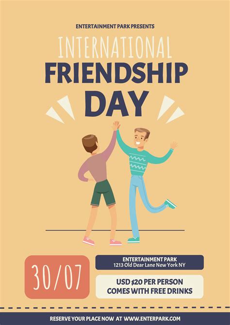 Simple Friendship Day Park Poster Visual Paradigm Blog