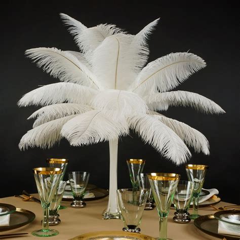 Ostrich Feathers 13 16 White For Feather Centerpieces Party Decor