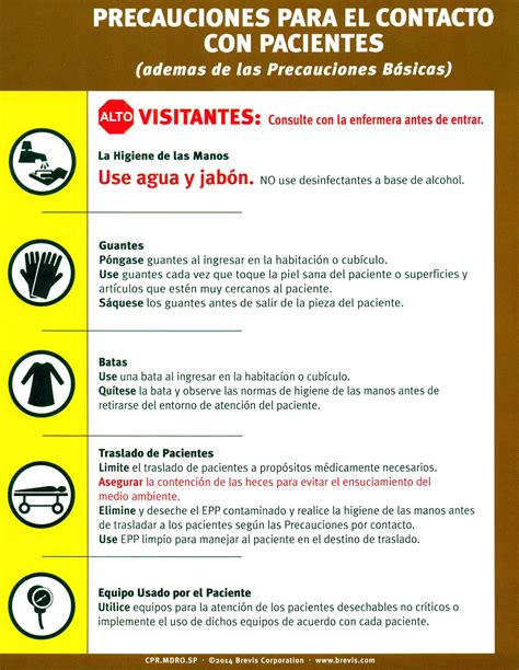Contact Precautions Mdro Spanish W Lamination Brevis
