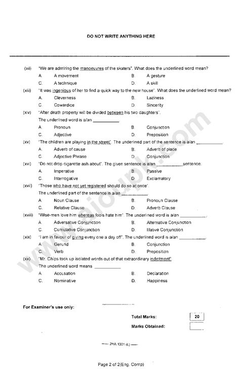 Notes for 2nd class english. English Compulsory Model / Past Papers for 2nd Year ...