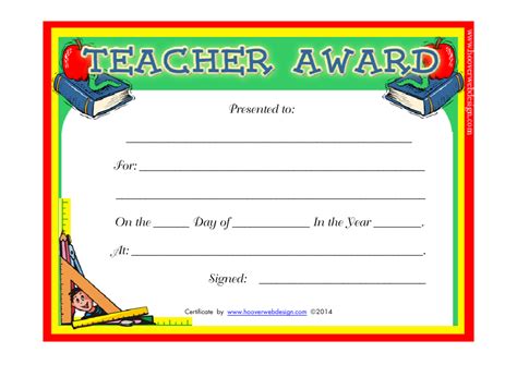 Printable Award Certificates For Teachers Good Helper