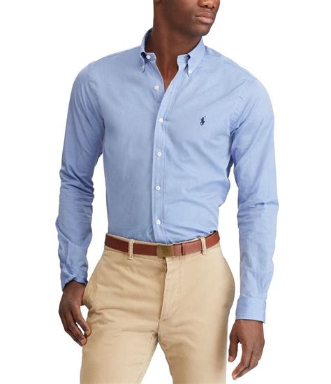 Polo Ralph Lauren Solid Stretch Poplin Long Sleeve Woven Shirt