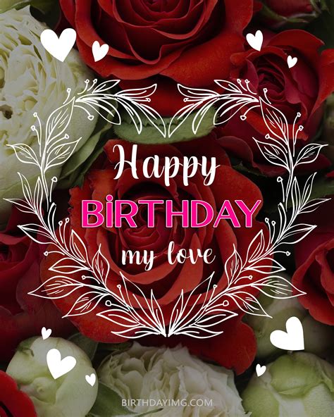 Free Happy Birthday Image With Love And Red Roses Birthdayimg Com