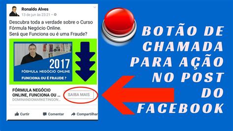 Como Criar Um Bot O De Chamada Para A O No Post Do Facebook Call To Action Youtube