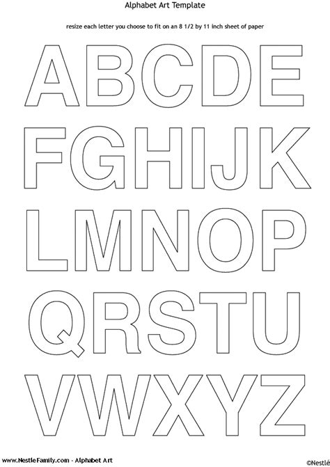 Large Print Printable Alphabet Letters For Crafts