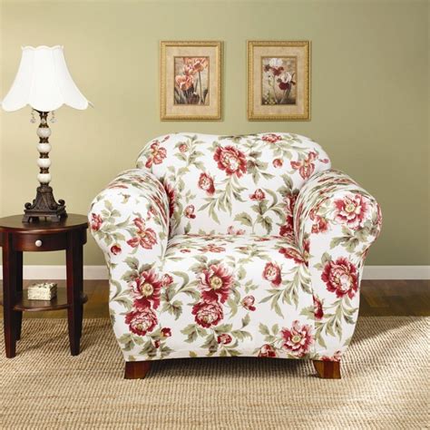 Sure Fit Stretch Olivia Chair Slipcover In Floral Box Cushion