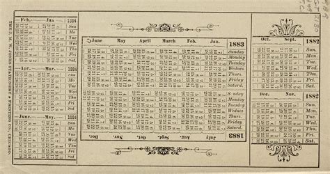 1882 1884 Calendar Stationery Printing Sheet Music Calendar
