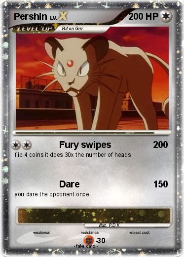 Pokémon Pershin Fury Swipes My Pokemon Card