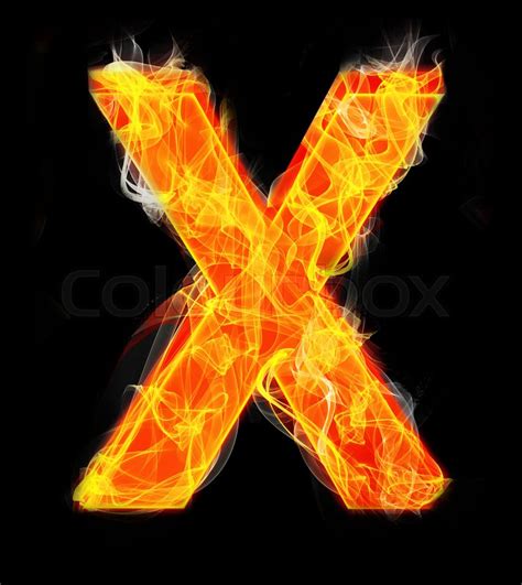 Burning Letters As Alphabet Type X Stock Image Colourbox