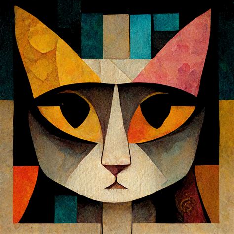 Cubist Cat 10 Exchangeart