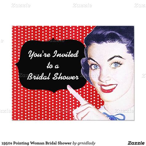 1950s Pointing Woman Bridal Shower Invitation Zazzle Bridal Shower Wedding Shower Themes