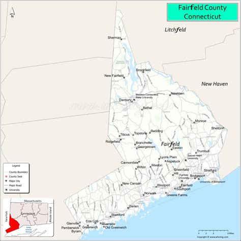 Map Of Fairfield County Connecticut Where Is Located Cities