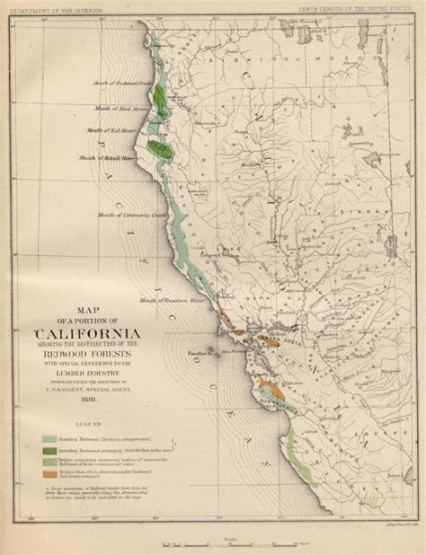 Coast Redwood Range And Biogeography Redwoods Northern California Map