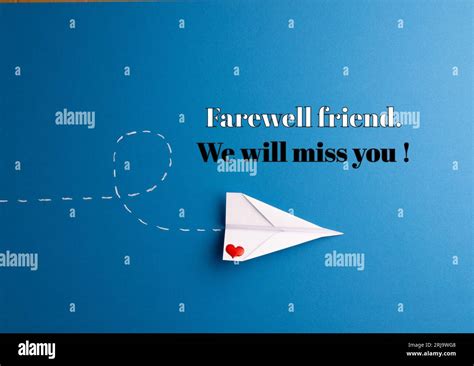 Composite of farewell friend, we will miss you text and paper airplane