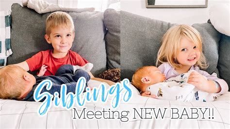 Siblings Meeting Newborn Baby For The First Time Adorable