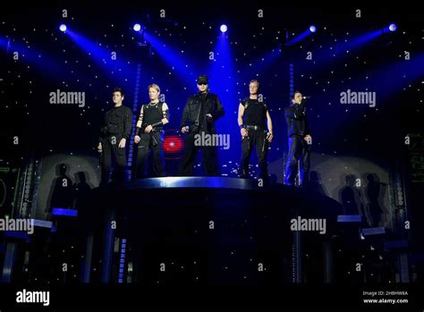 Westlife Perform Live At The London Arena Full Length Stock Photo Alamy