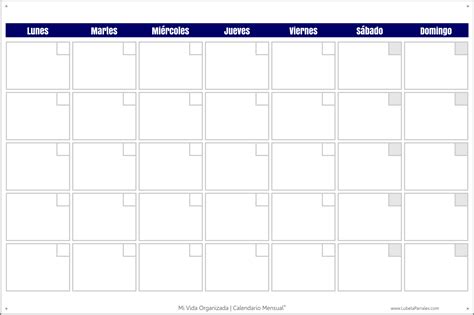 Calendario Mensual En Blanco Para Imprimir Image To U