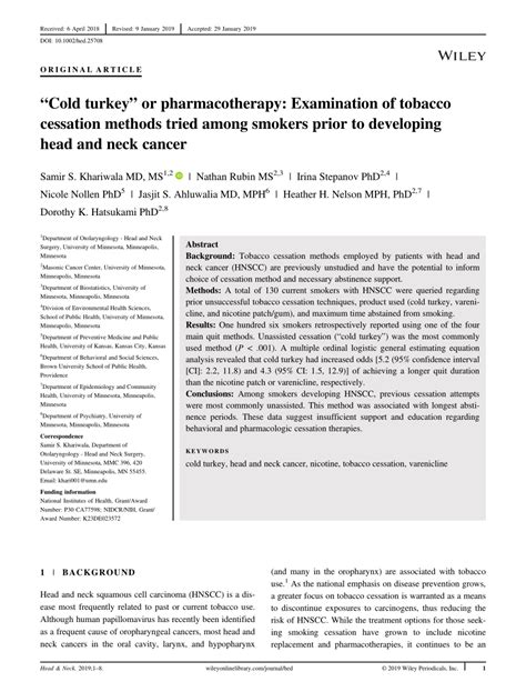 We did not find results for: (PDF) "Cold turkey" or pharmacotherapy: Examination of tobacco cessation methods tried among ...