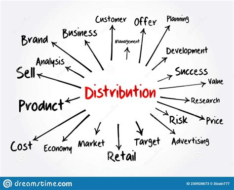 Distribution Mind Map Flowchart Business Concept For Presentations And