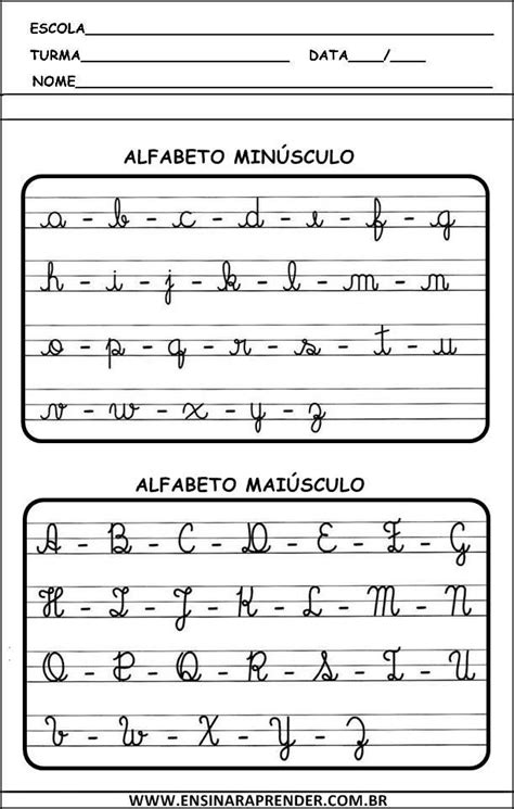 Alfabeto Cursivo Cantinho Do Educador Infantil Writing Skills Reading Writing Calligraphy