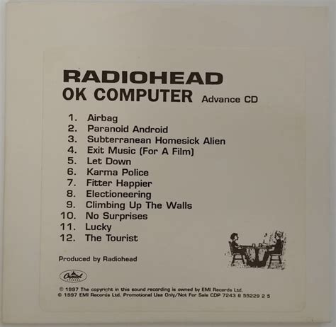 Albums include ok computer, kid a, and in rainbows. Radiohead - OK Computer (1997, Advance CD, CD) | Discogs