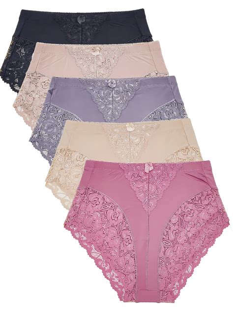 Barbra Lingerie Womens Panties S Plus Size Light Control Full Cover Lace Briefs Underwear