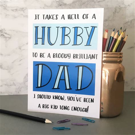 Funny Fathers Day A5 Card For Husband By The New Witty