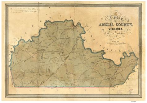 Amelia County Virginia 1850 Old Map Reprint Old Maps